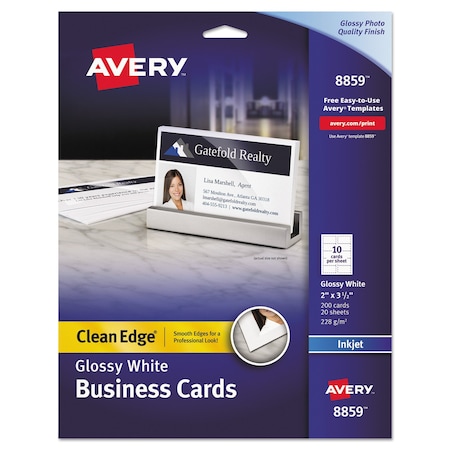Avery Dennison Clean Edge Business Cards, 2-Sided, PK200 8859